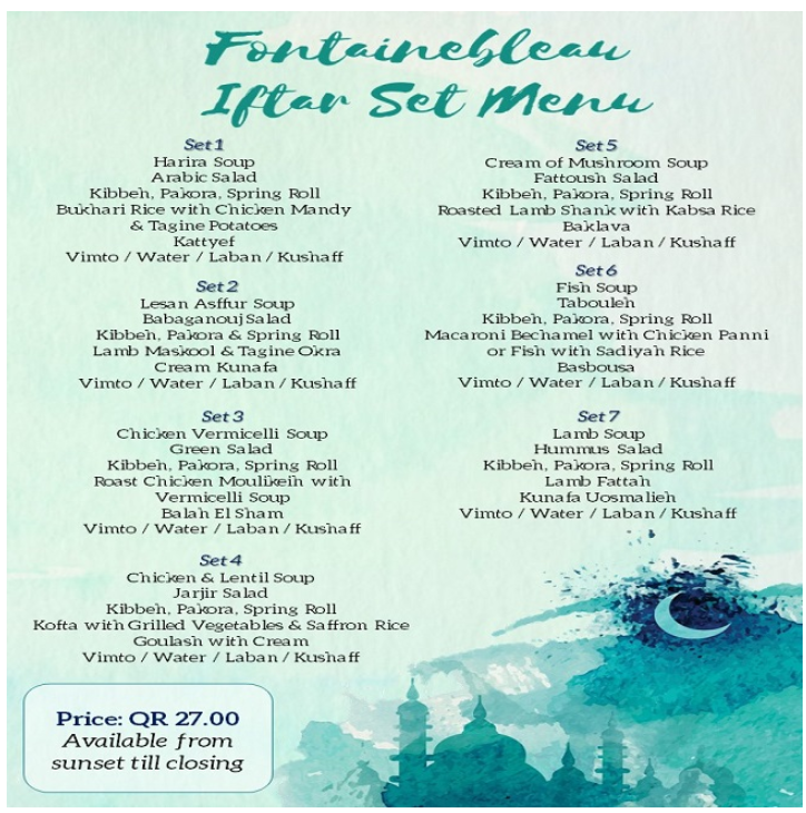 Ramadan Menus 2018