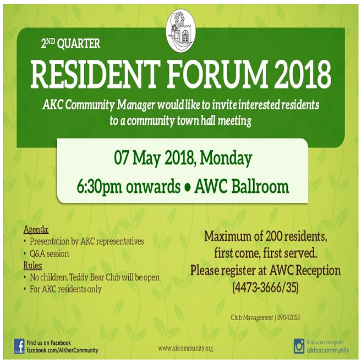 2nd Quarter Resident Forum 2018