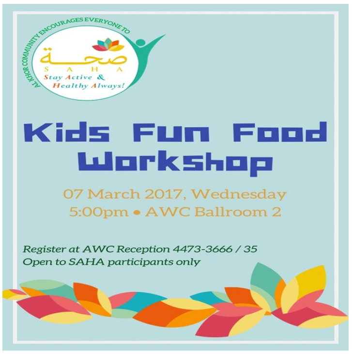 SAHA 2018: Kids Fun Food Workshop