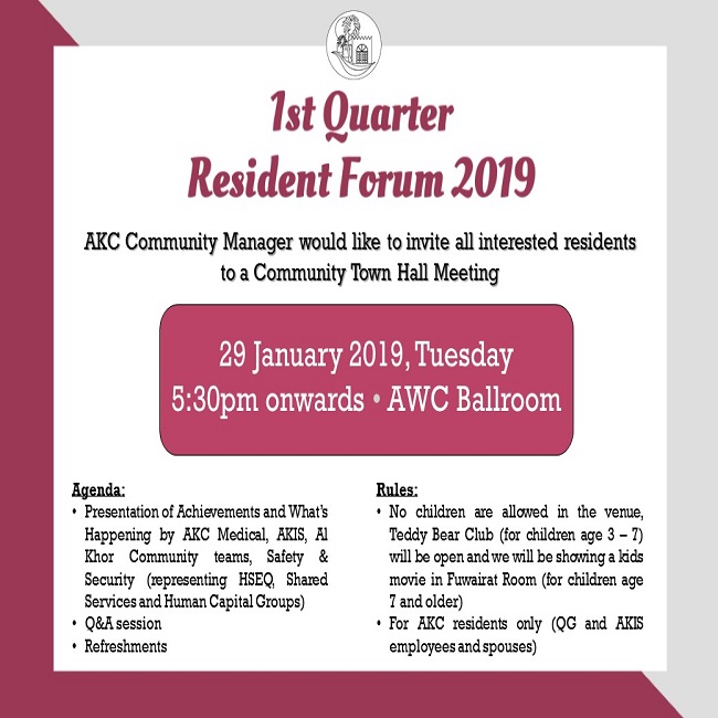 1st Quarter Resident Forum 2019