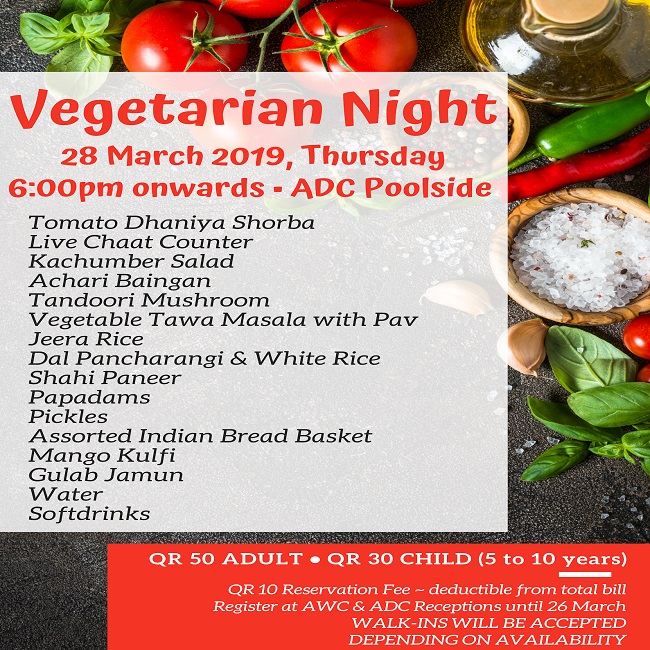 Vegetarian Night at ADC Poolside