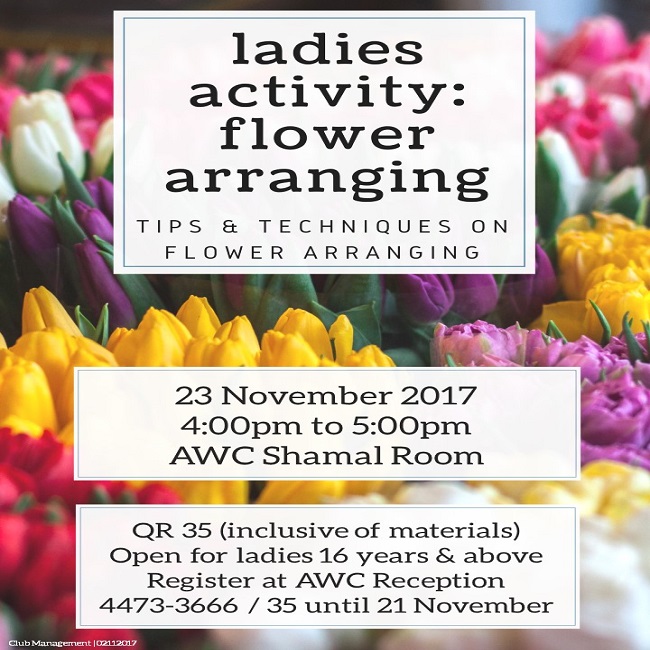 Ladies Activity: Flower Arranging - November 2017
