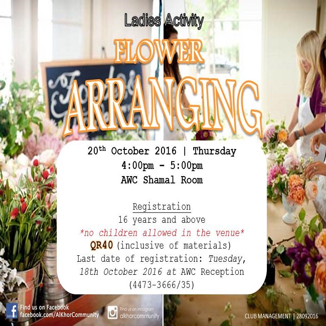 Ladies Activity: Flower Arranging