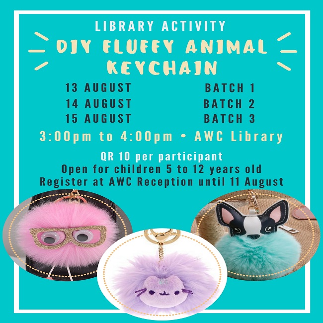 Library Activity: DIY Fluffy Animal Keychain