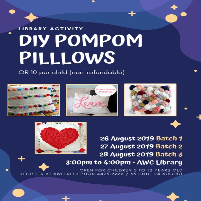 Library Activity: DIY Pompom Pillows