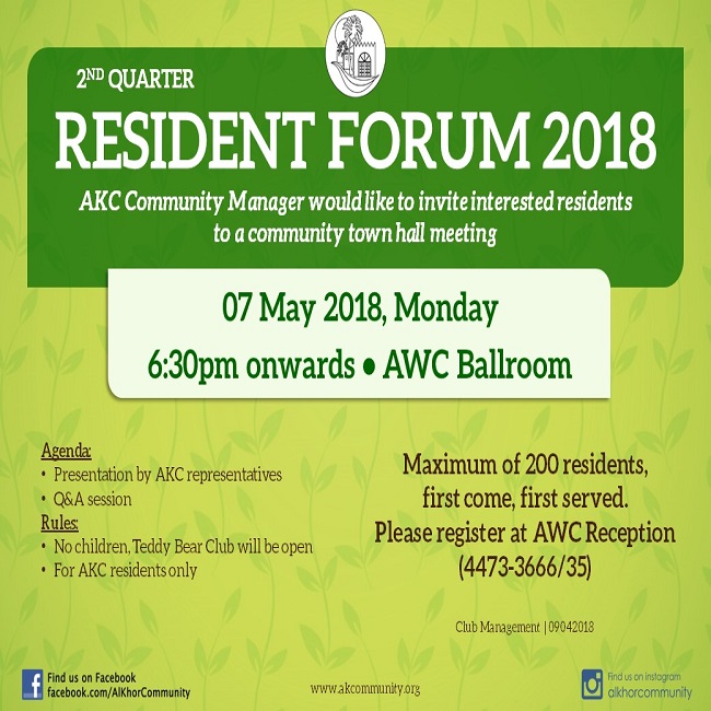 2nd Quarter Resident Forum 2018