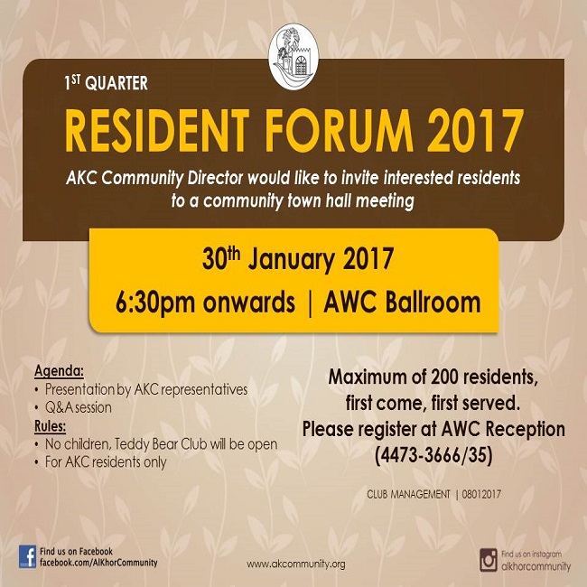 1st Quarter Resident Forum 2017
