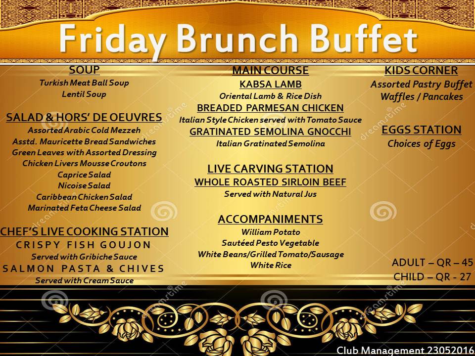 Friday Brunch 27th May 2016
