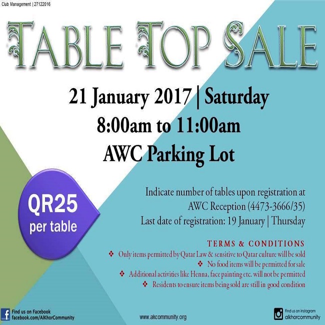 Table Top Sale