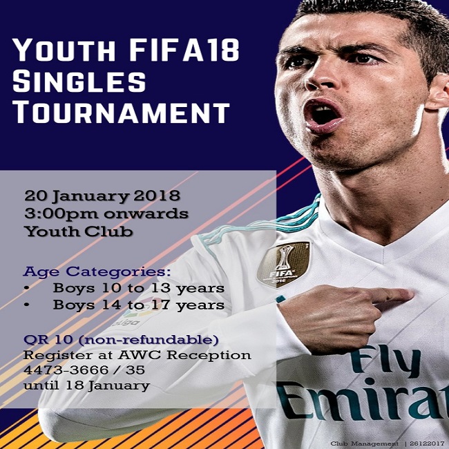 Youth FIFA18 Singles Tournament