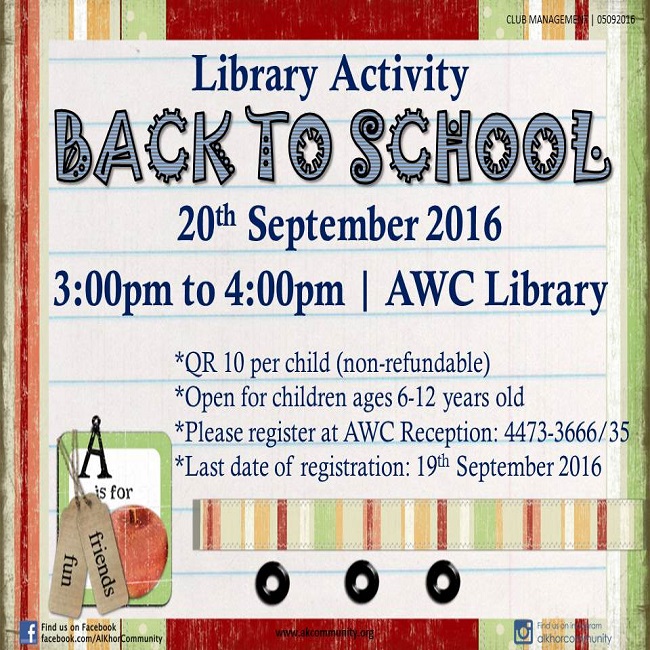 Library Activity: Back to School