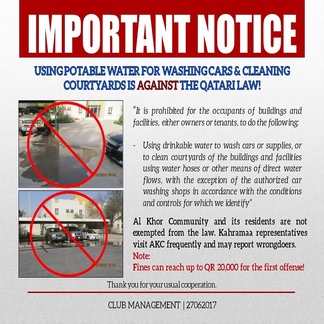 Important Notice: Using Potable Water for Washing Cars