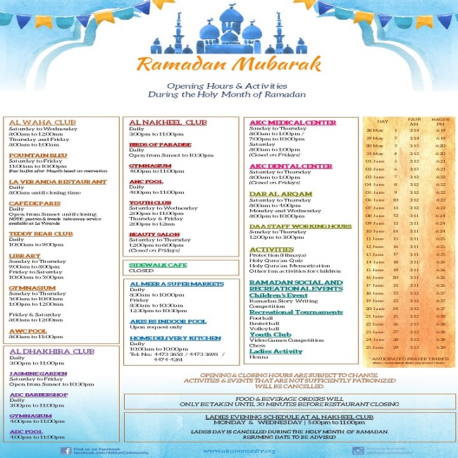 Ramadan Timings 2017