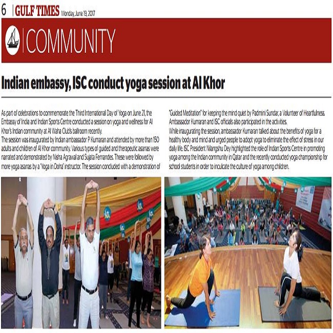 Indian Embassy and Indian Sports Centre Conduct Yoga Sessions at AKC