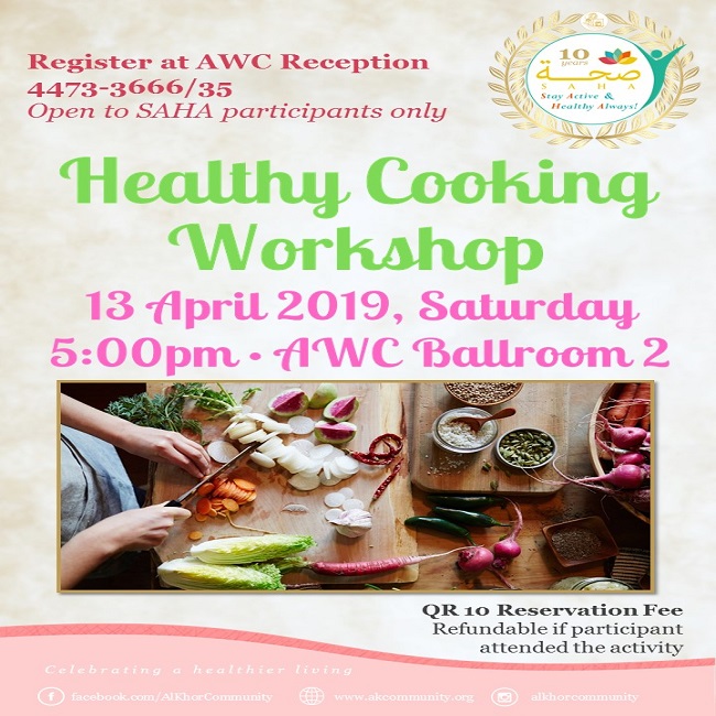SAHA 2019: Healthy Cooking Workshop