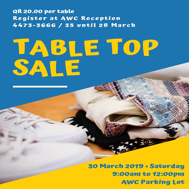 Table Top Sale - March 2019