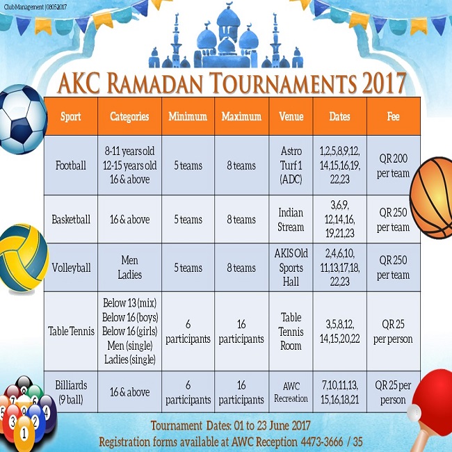AKC Ramadan Tournaments 2017
